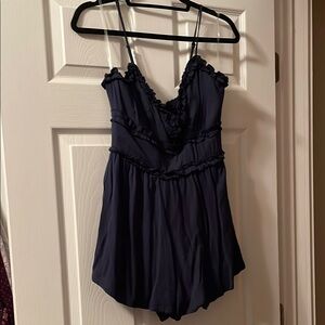 Trixxi Midnight Blue Ruffle Romper